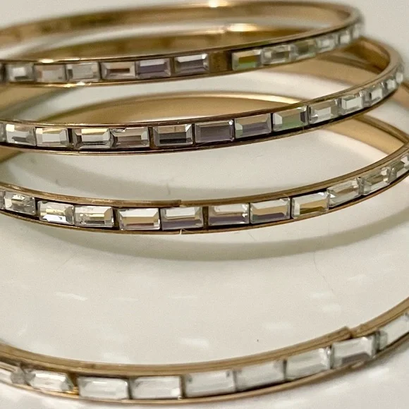 Boho Chic Mixed Metal Bangle Set Stackable Bracelets - Picture 5 of 15